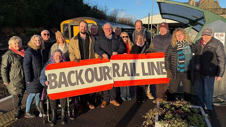 Ian Roome and North Devon Lib Dems campaigning for the Tarka Rail Line