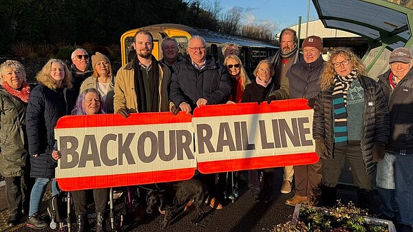 Ian Roome MP and North Devon Liberal Democrats campaigning for the Tarka Line