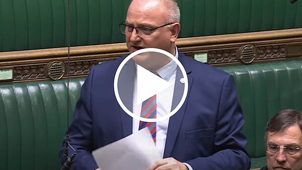 Ian Roome presenting Tarka Line Petition to Parliament