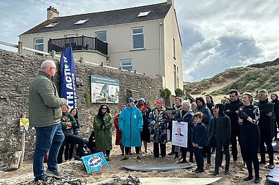 Ian Roome campaigning against sewage